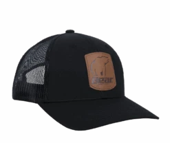 Bear Archery Black Leather Patch Hat