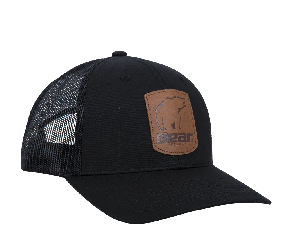 Bear Archery Black Leather Patch Hat 3 Bear Archery Black Leather Patch Hat